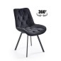 Scaun rotativ Ralph, catifea eleganta neagra, stil modern, 54x63x86x47 cm Scaun rotativ Ralph, catifea eleganta neagra, stil modern, 54x63x86x47 cm