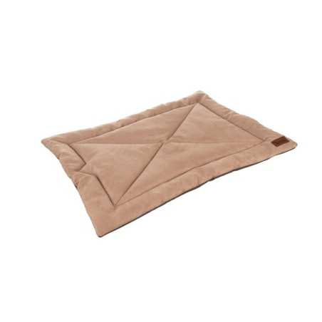 Pat pentru caini, maner transport, piele ecologica, 77 x 59 x 3 cm, maro