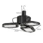 Lampa solara LED pentru camping, 6000K, 200W, 3000 lm, 4 moduri iluminare, IPX4, carlig agatare, telecomanda
