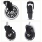 Roata universala pentru scaune de birou, pivotanta, din silicon, silentioasa, 3 inch, negru Roata universala pentru scaune de birou, pivotanta, din silicon, silentioasa, 3 inch, negru