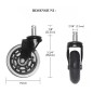 Roata universala pentru scaune de birou, pivotanta, din silicon, silentioasa, 3 inch, negru Roata universala pentru scaune de birou, pivotanta, din silicon, silentioasa, 3 inch, negru
