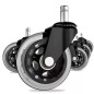 Roata universala pentru scaune de birou, pivotanta, din silicon, silentioasa, 3 inch, negru Roata universala pentru scaune de birou, pivotanta, din silicon, silentioasa, 3 inch, negru