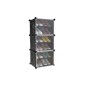 Dulapior depozitare incaltaminte, modular, 6 polite, plastic, 93x44,5x30 cm, negru