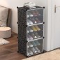 Dulapior depozitare incaltaminte, modular, 6 polite, plastic, 93x44,5x30 cm, negru