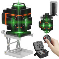 Nivel laser 4D, 16 linii, precizie 360 grade, functie autonivelare, telecomanda, 2 acumulatori 4000 mAh