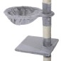 Ansamblu de joaca pentru pisici, inaltime 120 cm, 5 nivele cu pat, cos, stalpi sisal, plus gri Ansamblu de joaca pentru pisici, inaltime 120 cm, 5 nivele cu pat, cos, stalpi sisal, plus gri