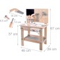 Banc de lucru pentru copii, masa de bricolaj, unelte, raft depozitare, din lemn, 46x26x67 cm Banc de lucru pentru copii, masa de bricolaj, unelte, raft depozitare, din lemn, 46x26x67 cm