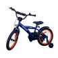 Bicicleta 16 inch, roti ajutatoare, cadru otel 23 cm, ghidon reglabil, frane fata V-Brake, albastru/portocaliu Bicicleta 16 inch, roti ajutatoare, cadru otel 23 cm, ghidon reglabil, frane fata V-Brake, albastru/portocaliu