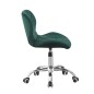 Scaun de birou, tapiterie din catifea verde, inaltime reglabila 72-84 cm, maxim 120 kg, baza otel cromat Scaun de birou, tapiterie din catifea verde, inaltime reglabila 72-84 cm, maxim 120 kg, baza otel cromat