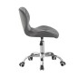 Scaun de birou, stil scandinav, tapiterie din catifea, baza cromata, inaltime reglabila 72-84 cm, gri