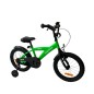 Bicicleta cu roti ajutatoare, 16 inch, V-Brake, scaun ajustabil, cadru otel, jante aluminiu, aparatoare lant/noroi, verde Bicicleta cu roti ajutatoare, 16 inch, V-Brake, scaun ajustabil, cadru otel, jante aluminiu, aparatoare lant/noroi, verde