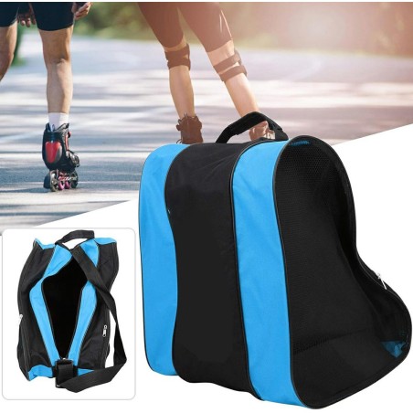 Geanta transport patine, role, 1 compartiment principal, 2 buzunare, curea de umar reglabila, 40x38x28 cm