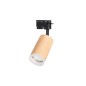 Spot LED pentru sina monofazata, 9W, rotatie 320 grade, inclinare verticala, IP20, negru mat si lemn natur Spot LED pentru sina monofazata, 9W, rotatie 320 grade, inclinare verticala, IP20, negru mat si lemn natur