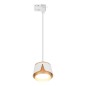 Lampa suspendata pe sina monofazata, LED GX53 35W, IP20, aluminiu si otel alb auriu Lampa suspendata pe sina monofazata, LED GX53 35W, IP20, aluminiu si otel alb auriu