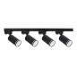 Sina cu proiectoare reglabile, 4 reflectoare, LED GU10, 2 x 75 cm, conectori inclusi, negru mat