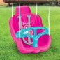 Leagan Unicorn cu spatar inalt, pentru fetite, opritor picioare, centura siguranta, max 35 kg, roz Leagan Unicorn cu spatar inalt, pentru fetite, opritor picioare, centura siguranta, max 35 kg, roz