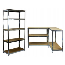 Raft metalic, 5 nivele depozitare, sarcina maxima totala 875 kg,180x90x30 cm