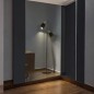 Lampa de podea dubla, finisaj negru-auriu, 2 x bec LED E27, inaltime 155 cm, cadru otel Lampa de podea dubla, finisaj negru-auriu, 2 x bec LED E27, inaltime 155 cm, cadru otel