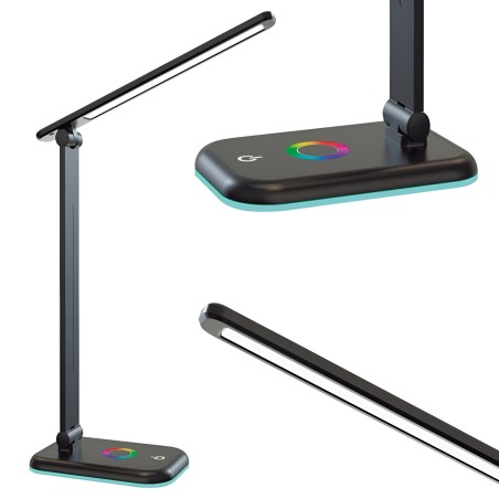 Lampa de birou reglabila, LED RGB 12W, 960 lm, lumina reglabila 3 CCT, IP20, negru