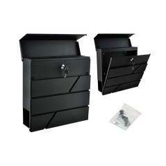 Cutie postala, design modern, 2 chei, suport ziare, capac rabatabil, otel galvanizat, 36.5 x 36.5 x 11 cm