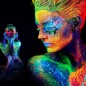 Vopsea glow UV albastru neon, formula non-toxica, pentru body painting, recipient 25 ml Vopsea glow UV albastru neon, formula non-toxica, pentru body painting, recipient 25 ml