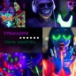 Vopsea glow UV albastru neon, formula non-toxica, pentru body painting, recipient 25 ml Vopsea glow UV albastru neon, formula non-toxica, pentru body painting, recipient 25 ml
