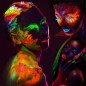 Vopsea glow UV albastru neon, formula non-toxica, pentru body painting, recipient 25 ml Vopsea glow UV albastru neon, formula non-toxica, pentru body painting, recipient 25 ml