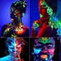 Vopsea glow UV albastru neon, formula non-toxica, pentru body painting, recipient 25 ml Vopsea glow UV albastru neon, formula non-toxica, pentru body painting, recipient 25 ml