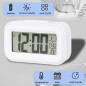 Ceas digital multifunctional LED, ora, data, temperatura, alarma, lumina fundal, snooze, alb