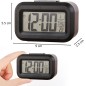Ceas digital multifunctional, afisaj ora, data, temperatura, alarma, snooze, iluminare nocturna, negru