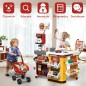 Set supermaket de jucarie, 54 accesorii, sunete, lumini, POS, scanner, cos cumparaturi, multicolor Set supermaket de jucarie, 54 accesorii, sunete, lumini, POS, scanner, cos cumparaturi, multicolor