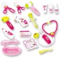Kit medical pentru copii, 18 piese, carucior cu EKG, stetoscop, otoscop, bisturiu, foarfece, sunete si lumini, inaltime 58 cm Kit medical pentru copii, 18 piese, carucior cu EKG, stetoscop, otoscop, bisturiu, foarfece, sunete si lumini, inaltime 58 cm