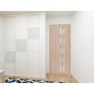 Usa de interior plianta cu geam tip acordeon, 203x80cm, stejar deschis, 6mm