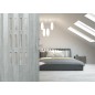 Usa de interior plianta cu geam tip acordeon, 203x80cm, stejar gri deschis, 6mm
