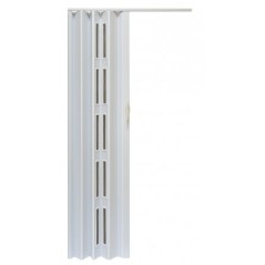 Usa de interior plianta cu geam tip acordeon, 203x100cm, stejar alb mat, 6mm