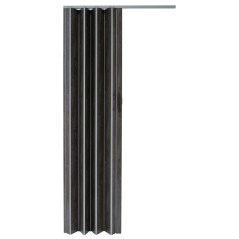 Usa de interior plianta cu geam tip acordeon, 203x80cm, stejar grafit deschis, 6mm