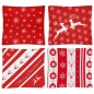 Set 4 fete de perna, tematica de Craciun, inchidere cu fermoar, 45x45 cm, alb si rosu Set 4 fete de perna, tematica de Craciun, inchidere cu fermoar, 45x45 cm, alb si rosu