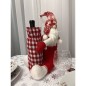 Spiridus de Craciun cu punga decorativa pentru sticle, 55 x 18 x 22 cm, alb, rosu Spiridus de Craciun cu punga decorativa pentru sticle, 55 x 18 x 22 cm, alb, rosu