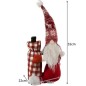 Spiridus de Craciun cu punga decorativa pentru sticle, 55 x 18 x 22 cm, alb, rosu Spiridus de Craciun cu punga decorativa pentru sticle, 55 x 18 x 22 cm, alb, rosu