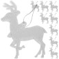 Set 9 ornamente pentru bradul de Craciun, model Ren, 9,5 x 7 cm, alb cu sclipici Set 9 ornamente pentru bradul de Craciun, model Ren, 9,5 x 7 cm, alb cu sclipici