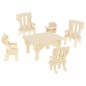 Set piese mobilier pentru casuta de papusi, 34 piese din lemn, 175 elemente Set piese mobilier pentru casuta de papusi, 34 piese din lemn, 175 elemente