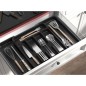Organizator de tacamuri pentru sertar, 7 compartimente, latime reglabila, negru Organizator de tacamuri pentru sertar, 7 compartimente, latime reglabila, negru