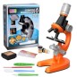 Microscop optic pentru copii, 1200x, lumini, reglabil, portocaliu Microscop optic pentru copii, 1200x, lumini, reglabil, portocaliu
