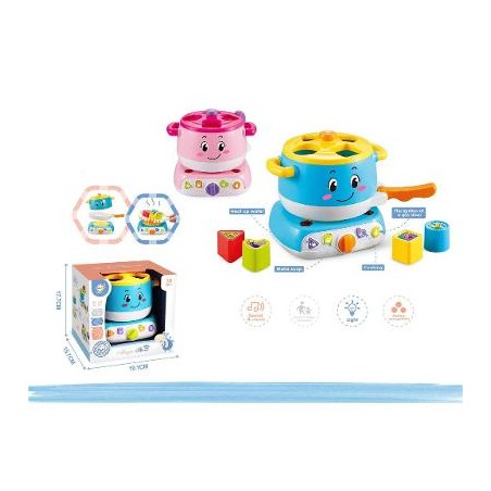 Jucarie interactiva pentru copii, Oala magica de gatit cu forme, sunete, lumini