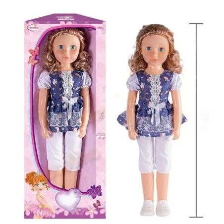 Papusa pentru fetite, model Luna, accesorii, inaltime 69 cm