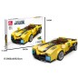 Masina sport pullback, 247 piese de construit, 17.2x8.4x5.5 cm, galbena Masina sport pullback, 247 piese de construit, 17.2x8.4x5.5 cm, galbena