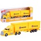 Camion de marfa, containere duble, sunete si lumini, galben Camion de marfa, containere duble, sunete si lumini, galben