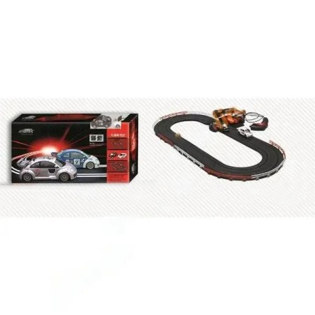 Circuit electric cu 2 masinute de curse, perimetru 152 cm, muzica, lumini