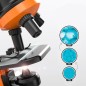Microscop optic pentru copii, 1200x, lumini, reglabil, portocaliu Microscop optic pentru copii, 1200x, lumini, reglabil, portocaliu