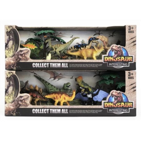 Set 5 dinozauri din plastic, multicolor, 12.5 cm
